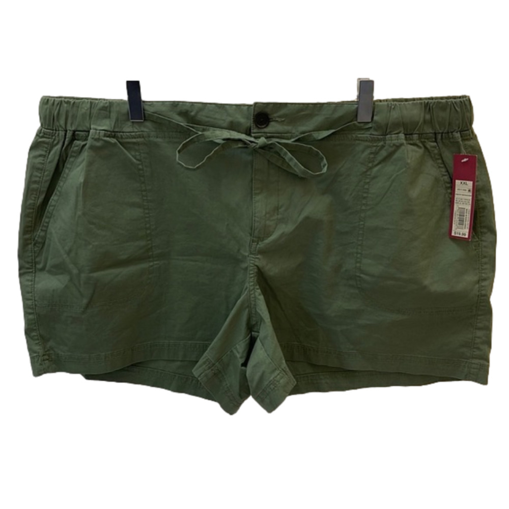 NWT Merona Shorts Size XXL “Healthy Green” Comfortable Elastic Waist Pull String